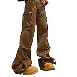 Women Grunge Baggy Cargo Pants Low Rise Drawstring