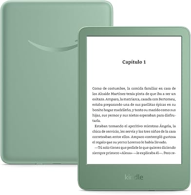 Kindle 16 GB (modelo de 2024): ligero y compacto, con pasadas de página fluidas y contraste alto | Sin publicidad | Verde matcha