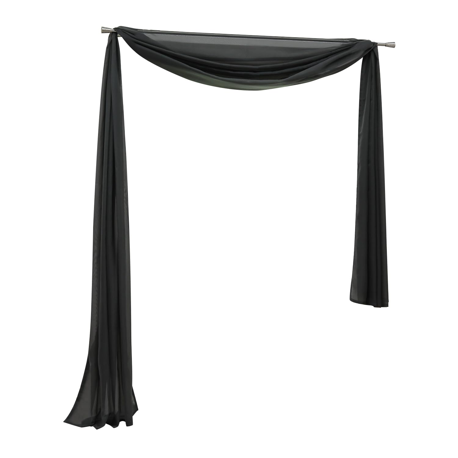 Yujiao Mao Plain Colour Voile Free-Hand Arch Curtains Pelmet Decorative Curtains Grey W x L 140 x 300 cm — image 1