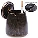 LOTUS LIFE Ashterior Ashtray with lid for cigarettes windproof stainless steel outdoor indoor Copper Brown (Small)