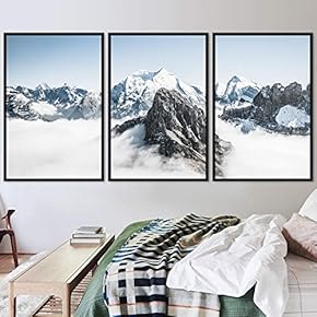 signwin 3 Piece Framed Canvas Wall Art Snow...