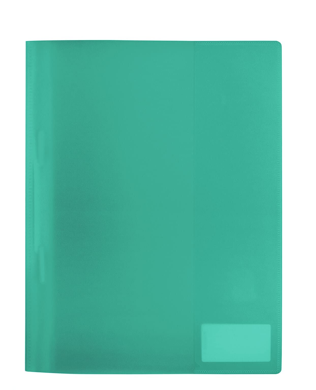 HERMA 19495 File Folder A4 Translucent Green, Pack of 3, Plastic Folder with Labelling Label, Slip Pocket & Metal Staple Tongue, Sturdy Plastic File Folder Set for School and Office
