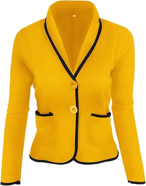 Amazon 女性のラペルブレザージャケット2つのボタンカジュアル生き抜きます コート ジャケット 通販