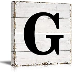 Canvas Wall Art English Letter Wood Background Home Wall Decorations for Bedroom Living Room Paintings Canvas Prints Framed - 12x12 inches