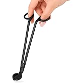 CHEFBEE Black Stainless Steel Candle Wick Trimmer | Polished Wick Clipper, Clean Even Burn, Prevents Soot Buildup, Reaches Deep Jar Candles, Sturdy Precice Cutting
