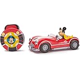 Disney Store Official Mickey Mouse's Vintage Remote Control Car for Kids - Glossy Red Convertible Roadster with Lights &amp; Sounds, Fun RC Car - Mickey Mouse Toy for Boys &amp; Girls