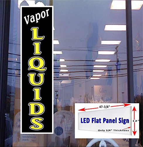 LED flat panel Light Box Sign 48"x12"- VAPOR Liquids window sign