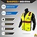 KwikSafety - Charlotte, NC - CLASSIC Safety Vest [JUMBO Pocket] Class 2 ANSI OSHA High Visibility Reflective Heavy Duty Mesh Zipper HiVis Construction HiViz Work Gear/Yellow Large