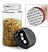 Baire Bottles 8 oz Empty Clear Plastic Spice Jars with Shaker Lids 6 Pk Sifter Shaker Holes Pour Open Sides Sealed for Freshness Liners BPA Free Waterproof Labels USA(Black Flapper Lid, Damask Labels)