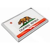 Perdecor California Flag Sticker Emblem Decal Car Chrome Flags, 2 Pack, 3 x 2 inches
