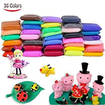 Luft trockenen Lehm,Modeling Lehm DIY Polymer Fluffy Slime Kit, Ultra Light Modellierung Clay,36 Farben Ultra Licht Air Trock