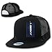 DECKY 5 Panel Flat Bill Trucker Cap Hats, Black