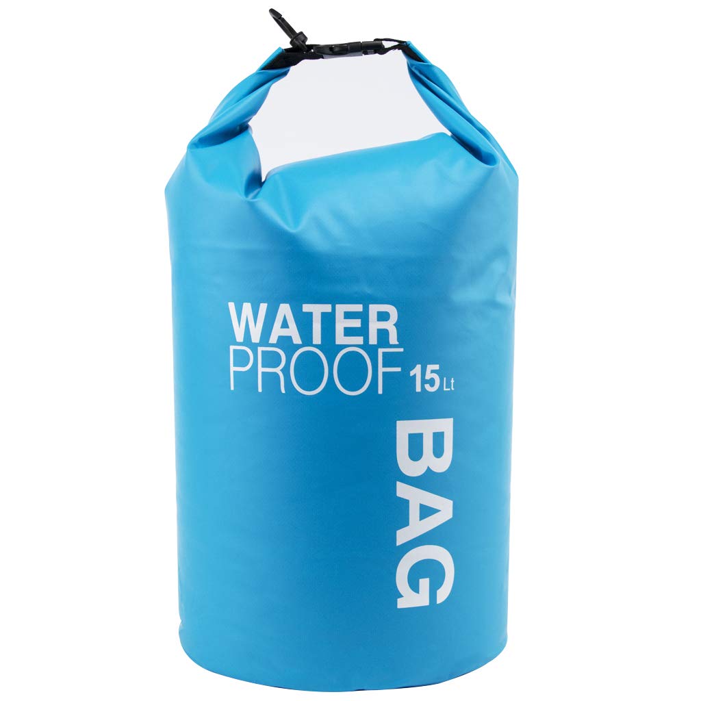 Uncle Paul Boat Dry Bags - Blue 15L Waterproof Bag for Drifting Boating Kayaking Fishing Rafting Swimming Camping Canoeing Surfing 15 litres — image 1