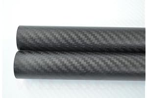 WHABEST 1PC Carbon Fiber Tube 3K OD 35mm x 33mm X 500mm 3K Matte Twill.100% Full Carbon Composite Material/Pipes. RC Plane DIY (1pcs 35x33x500mm Matte)