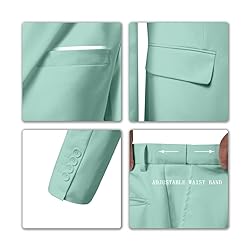 Men Suits Slim Fit 3 Piece Mint Green Business