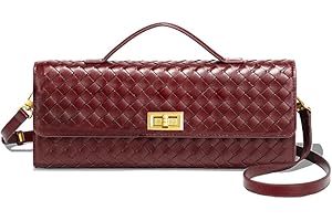 BRYCTSISEN Woven Clutch Purse for Women Fashion Small Square Handbag Vintage Premium Bag PU Leather Handmade Bag