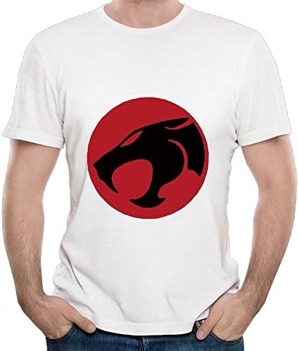 Angjiedaog Mens Thundercats Distressed Symbol Leisure Running White T Shirt 5XL Short Sleeve