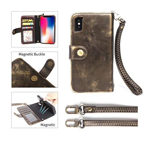 image for DXLT Wallet Phone Case Detachable Flip Cover Phone Case Small Messenge