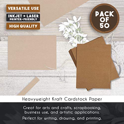 image for Sustainable Greetings Kraft Cardstock - 50-Pack Letter Sized Heavyweig