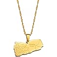 Hafrita Yemen Map Flag Pendant Neckalces Silver Gold Neckalce Yemeni Map Chain Necklaces