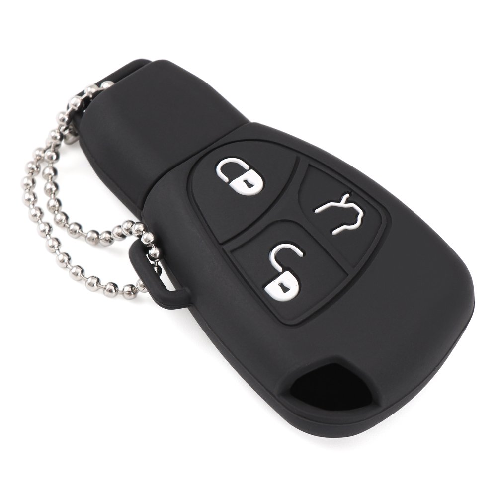 Étui Cuir Clé Voiture Mercedes - Protection Complète, 3 Boutons, Pour CLS CLA GL A B C Classe, Etc.