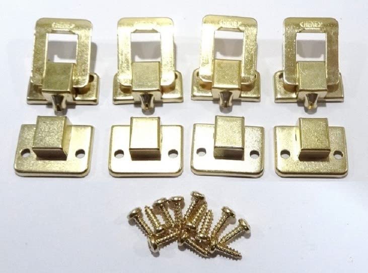 Set of 4 Leather Cue Case Catches. (Brass Plated)