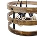 Anmytek Farmhouse Rustic Wood Chandelier Light, 5 Lights Pendant Lamp Retro Vintage Hanging Lighting Fixture, C0014