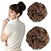REECHO Thick 2PCS Updo Messy Hair Bun Curly Wavy Ponytail Extensions Hairpieces Hair Scrunchies for Women Girls Color Light Chocolate Brown