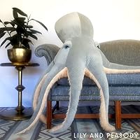 Giant Octopus Plush, Sea Creature Stuffed Animal, Ocean Life Soft Sculpture, Octopus Nursery Decor, Nautical Marine Animal
