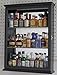DisplayGifts Souvenir Shot Glass Display Case Shadow Box Wall Mounted Cabinet Mirror Background Black
