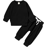 Happy Town Fall Outfits for Toddler Girl Boy Long Sleeve Top and Long Pants Set Toddler Sweatsuits