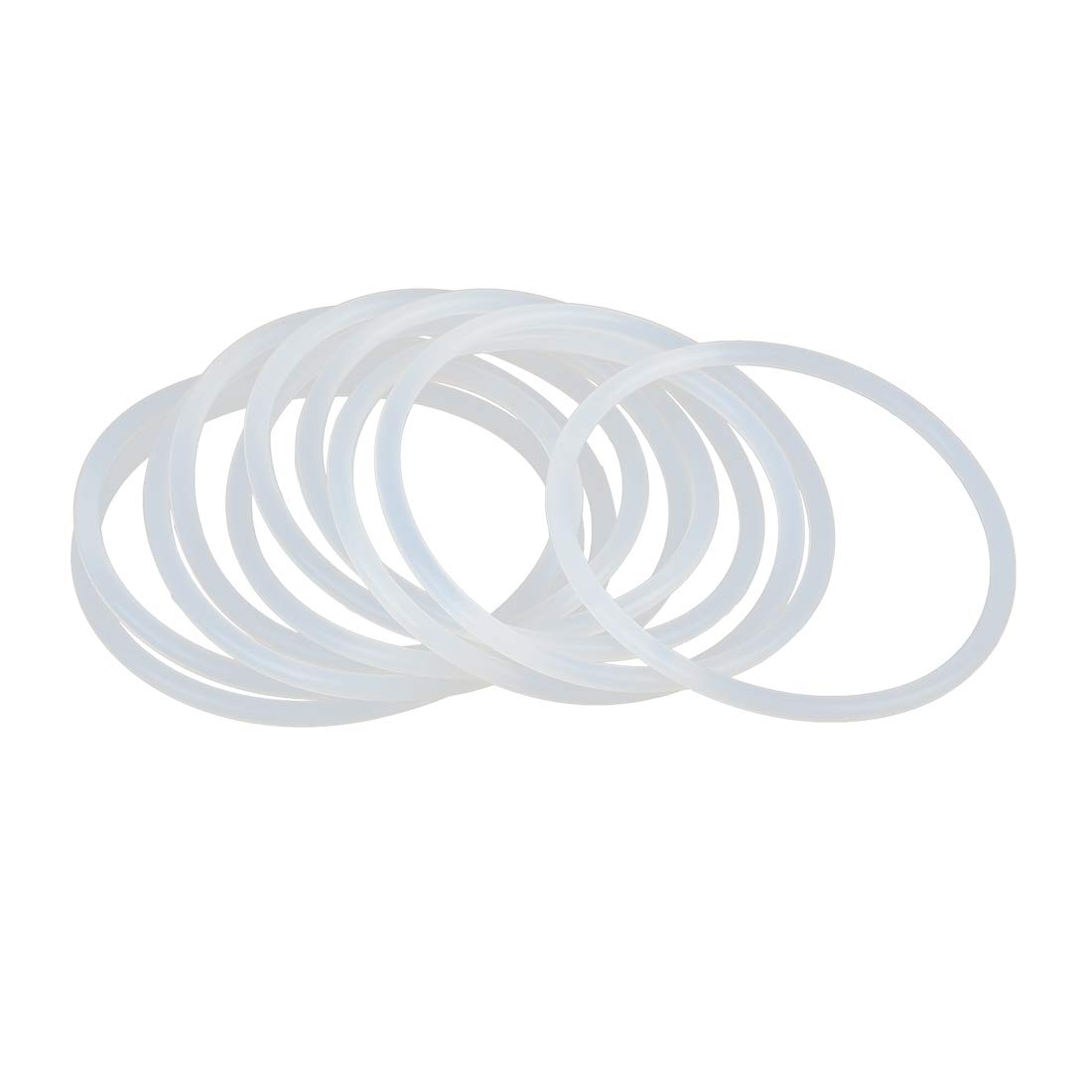 X AUTOHAUX Silicone O-Rings, 60mm OD 53.8mm ID 3.1mm Width VMQ Seal Gasket for Compressor Valves Pipe Repair, White, Pack of 10