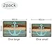 Uphome Nautical Anchor Bathroom Rug, Vintage Retro Flannel Microfiber Turquoise and Brown Non-Slip Soft Absorbent Bath Rug Kitchen Floor Mat Carpet (1 pc16 W x 24