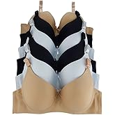 Viola's Secret 6 Pack of Color Print T-Shirt Bras B Cup C Cup and D Cup