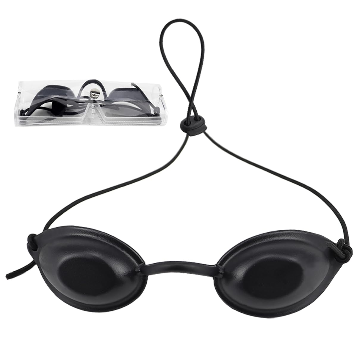 ZJIVQO Ipl Safety Goggles Laser Light Protection Safety Tanning Goggles with Portable Box for UV Infrared Led Red Blue Light Hard Wavelength Therapy Beauty Clinic Salon Home Black