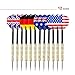 OUTAD 12 PCS Tip Darts with National Flag Flights & 4 Styles - High-grade Aluminum Shafts and Brass Barrels Darts Set