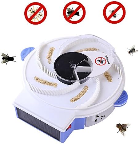Zikken Solar Electric Rotary Fly Catcher Solar Charging Mosquito Killer & Fly Killer, High Efficiency Automatic Flytrap, Silent Electric Rotary Flycatcher for Family, Hotel, Restaurant, Canteen, et