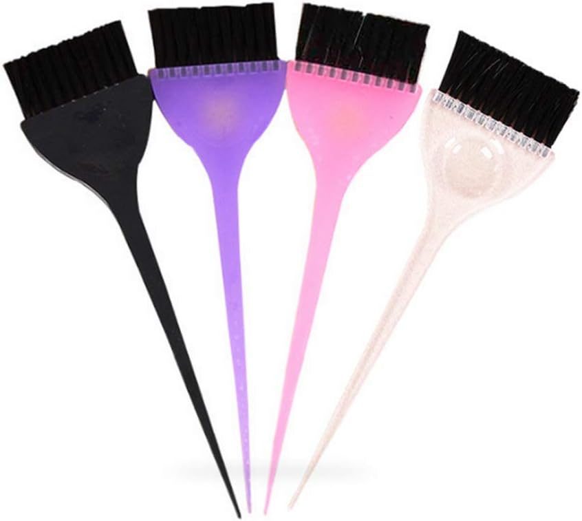 6Pcs 7.9" Professional Dye Brush Set Multicolor Plastic Hair Dye Coloring Brushes Hair Color Dyeing Applicator Hair Tint DIY Brush Accessories Tool for Salon (Color Random): Health & Personal Care