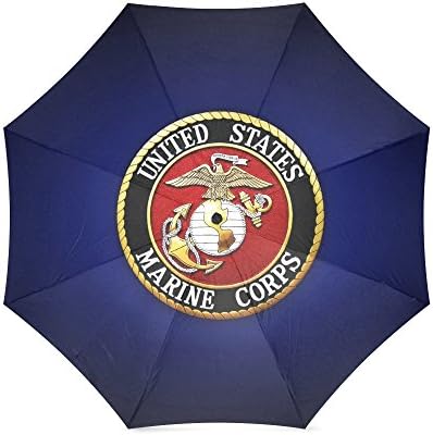 Custom United States Marine Corps Eagle &amp; Anchor Logo Compact Travel Windproof Rainproof Foldable Umbrella