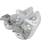 iFANS Girls Princess Mary Jane Cloth Bow Jelly Shoes Flats(Toddler Little Kids)