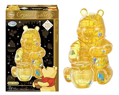 Japan Disney Official Winnie the Pooh - Pooh Bear & Honey Pot Yellow Original 3D Crystal Puzzle (38 Piece) Complete Scale Transparent Figure Model Gift Set Jigsaw Puzzleball Kids Toy House Room Decor