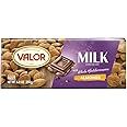 Valor. Milk Chocolate with Mediterranean Almonds. 250g (8.75oz). Pack of 3.