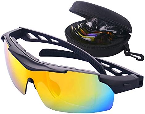 MATT SAGA Polarized Sports Sunglasses for Men Women, Bike Glasses with Strap Interchangeable Lens, Bicycle Sunglasses for Driving Cycling Running Fishing Golf Baseball Outdoor Eyewear Shades