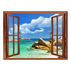 Tropical Landscape Seychelles Paradise Removable Wall Sticker/Wall Mural - 24"x32"