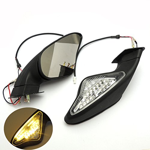 KEMIMOTO Fits DUCATI 848 1098 1198 Mirrors For 1098S/R 1198R Motorcycle LED Turn Signal Blinker