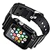 iiteeology Compatible with Apple Watch Band 42mm, Rugged Protective iWatch Case and Band Strap with Built-in Screen Protector for Apple Watch Series 3/2/1 - Black