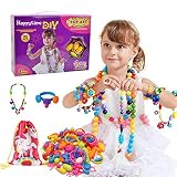 Happytime Snap Pop Beads Girls Toy 180 Pieces DIY Jewelry Kit Fashion Fun for Necklace Ring Bracelet Art Crafts Gifts Toys for 3, 4, 5, 6, 7 ,8 Year Old Kids Girls
