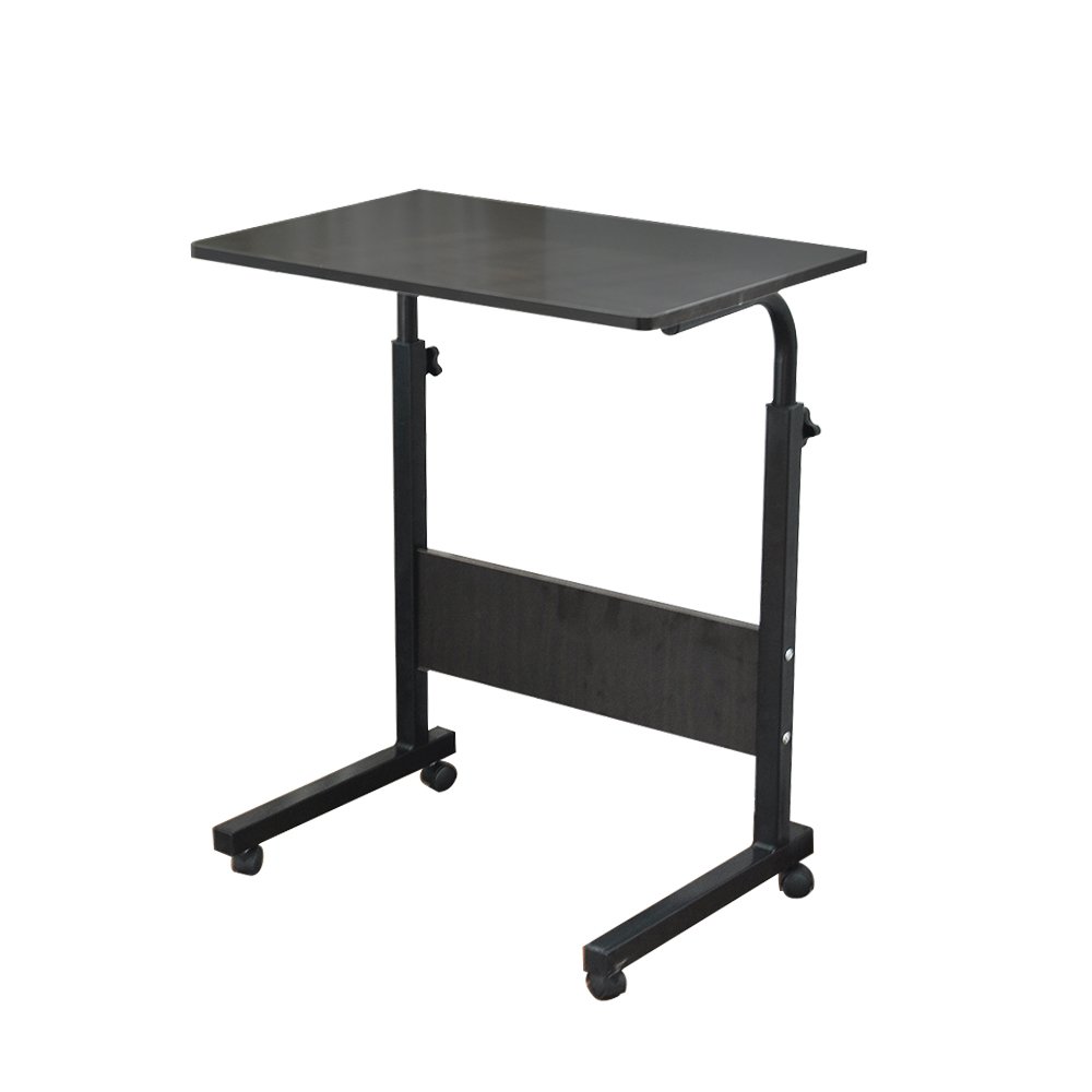 sogesfurniture Height-Adjustable Laptop Table, Laptop Stand, Mobile Side Table, Care Table for Bed and Sofa, 60 x 40 x 71-90 cm, Black 05#1-60BK-BH