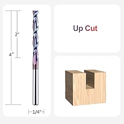 SpeTool Upcut Spiral Router Bits Extra Long 4 Inch