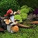 Top Collection Miniature Fairy Garden and Terrarium Gnome Playing Horn on Mushroom Statue